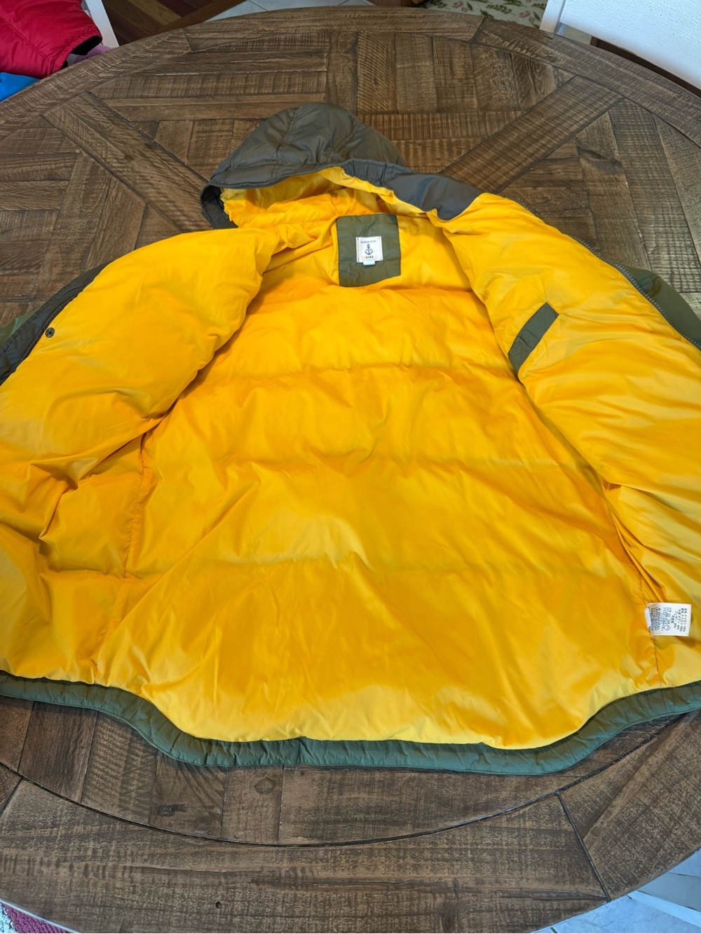 Lands' End kids green hooded puffer jacket , sz XL 18/20 - Picture 5 of 7